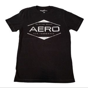 Aeropostale Boys Black Logo T-shirt Extra Small